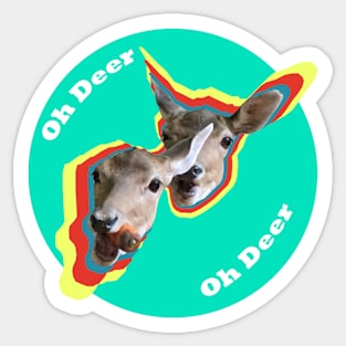 Oh deer, mint Sticker